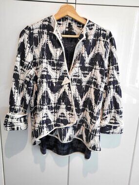IC By Connie K Lagenlook Asymmetrical 3/4 Sleeve Knit Jacket Size S
